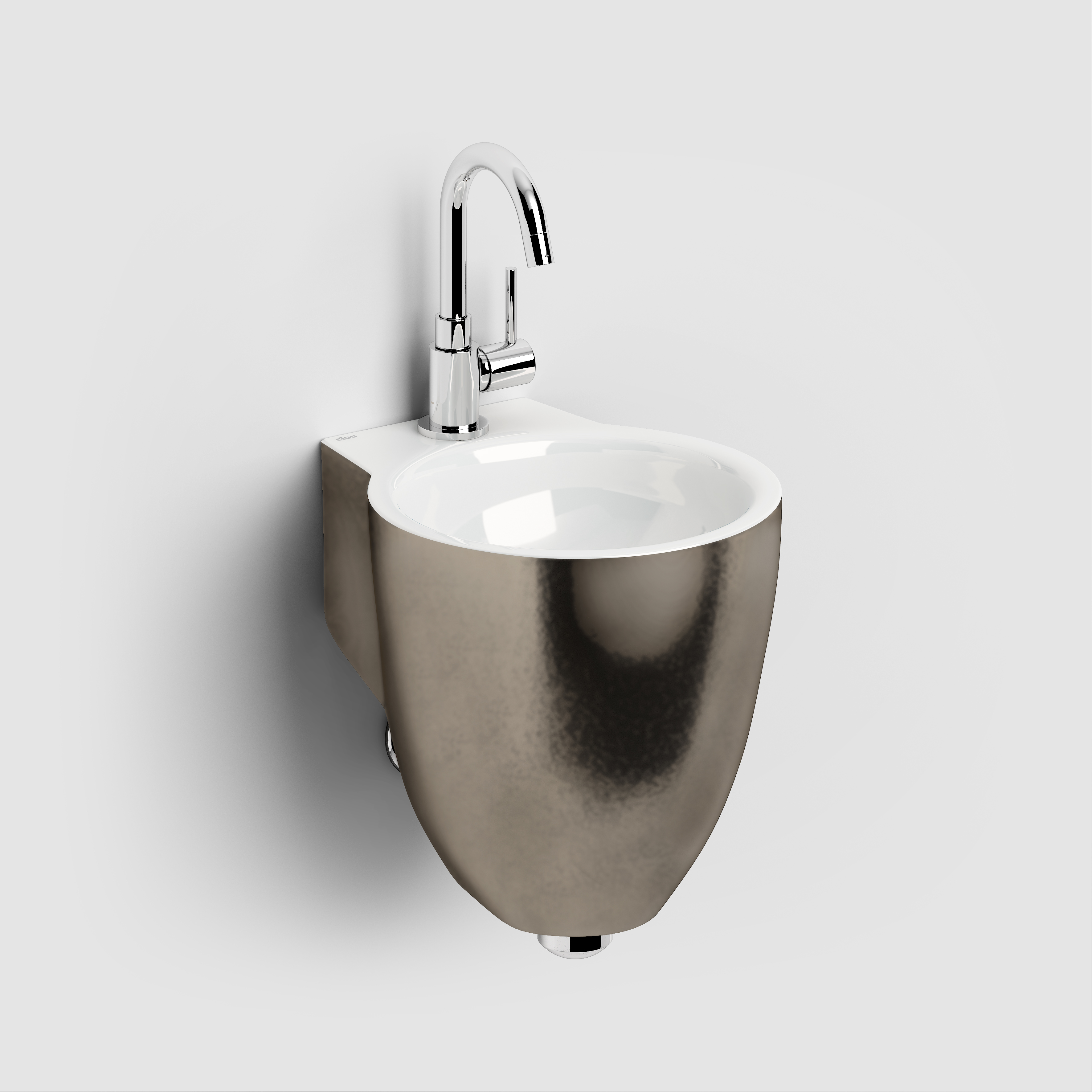 Clou Flush 6 fontein 27cm met kraangat platina/wit keramiek CL/03.14060